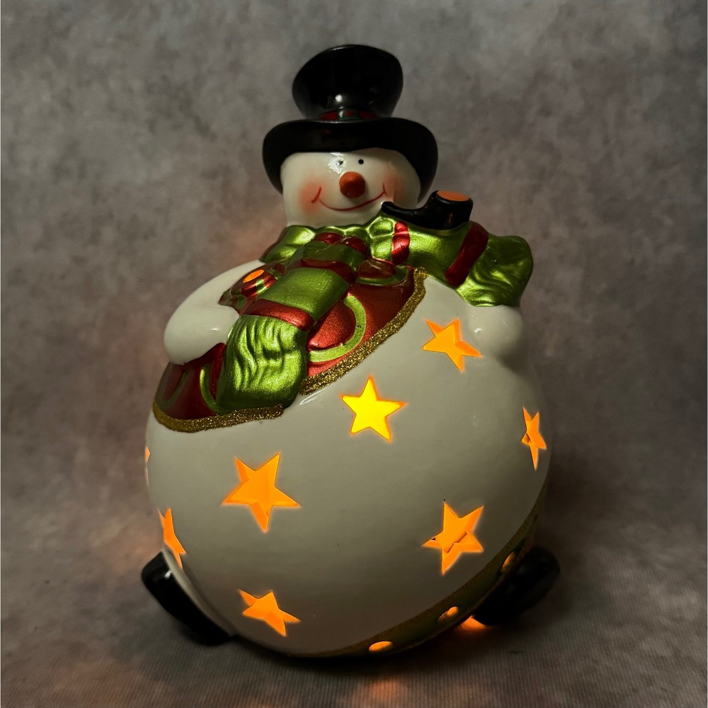 Home Reflections Snowman Christmas LED Luminary Ornament Flameless Candle Whimsy